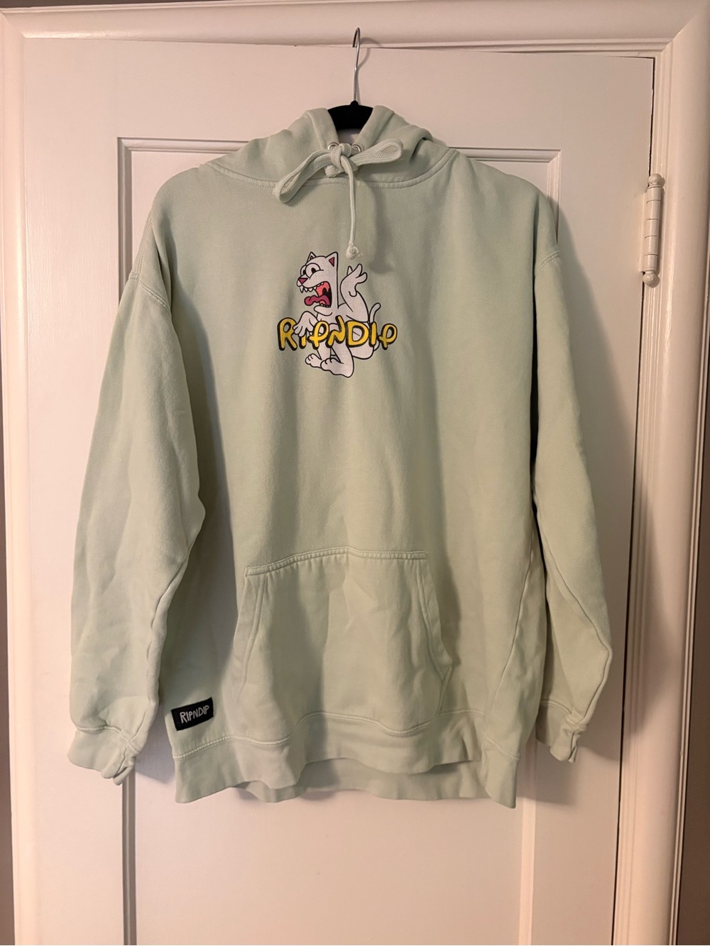 Ripndip Mint Light Green Graphic Hoodie - RipNDip Cat Logo